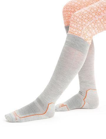 Blizzard Heather / Flash Women's Icebreaker Merino Ski+ Ultralight Over the Calf Socks | USA 1442RVDW